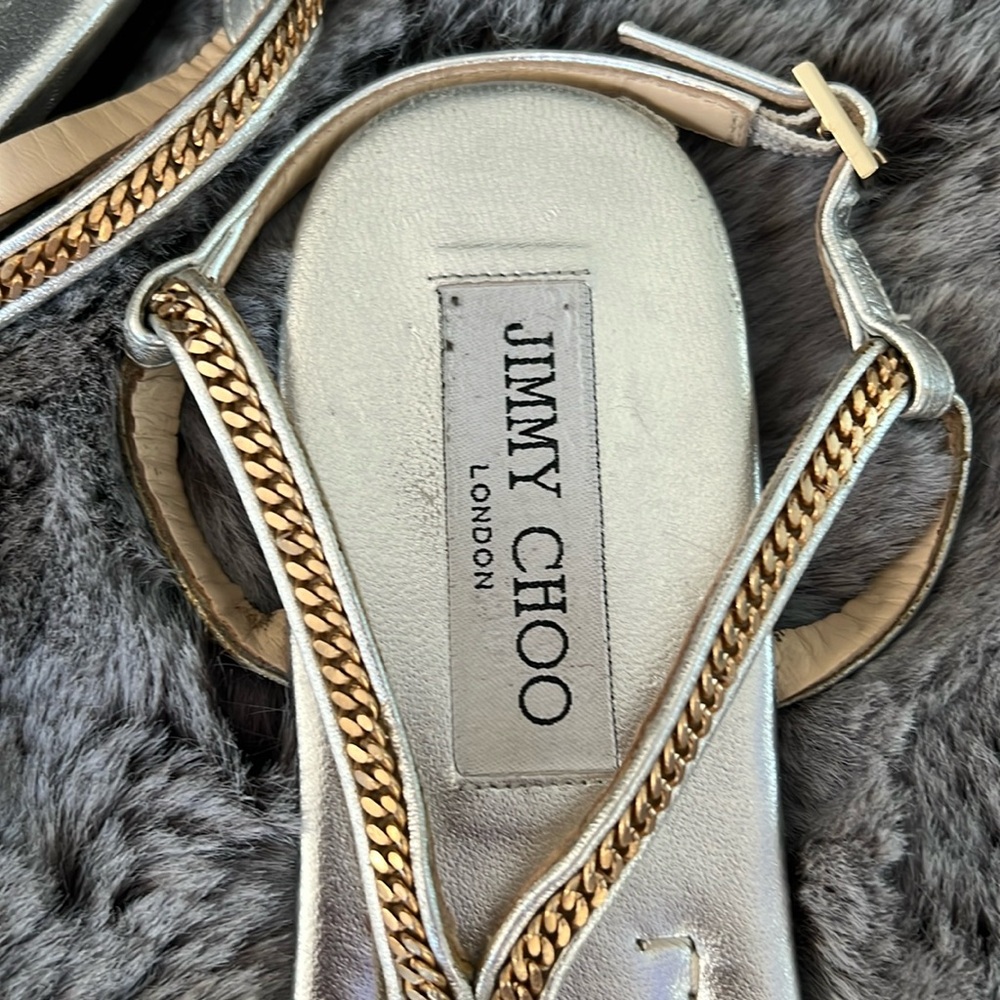 Jimmy Choo Metallic Gold Sandals - Picture 4 of 16